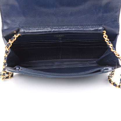 Chanel Denim Timeless CC Wallet on Chain WOC Blue 5 of 12