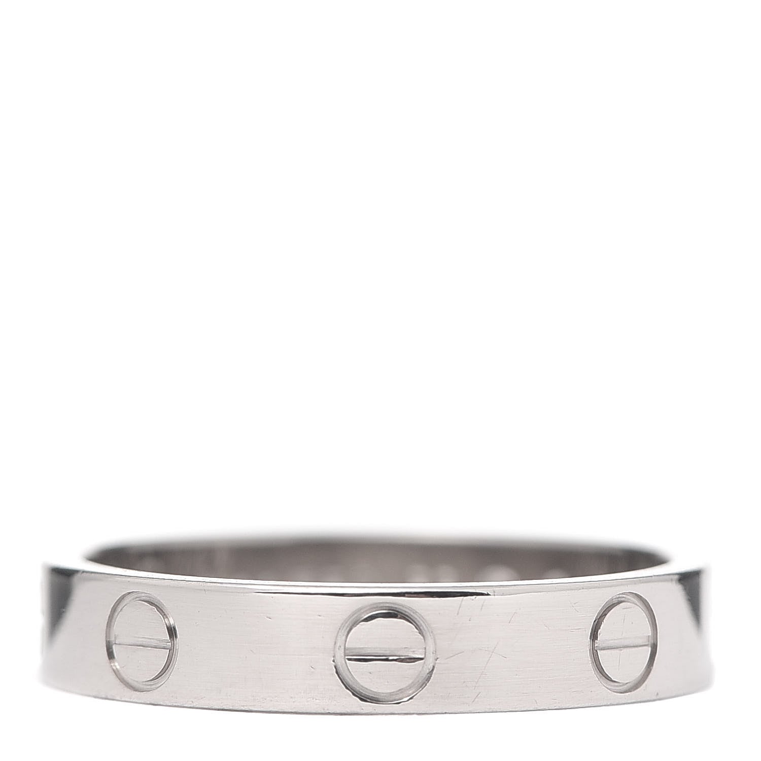 Cartier 18K White Gold 3.5mm LOVE Wedding Band Ring 53 6.25 1 of 5