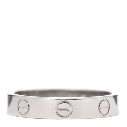 Cartier 18K White Gold 3.5mm LOVE Wedding Band Ring 53 6.25 1 of 5
