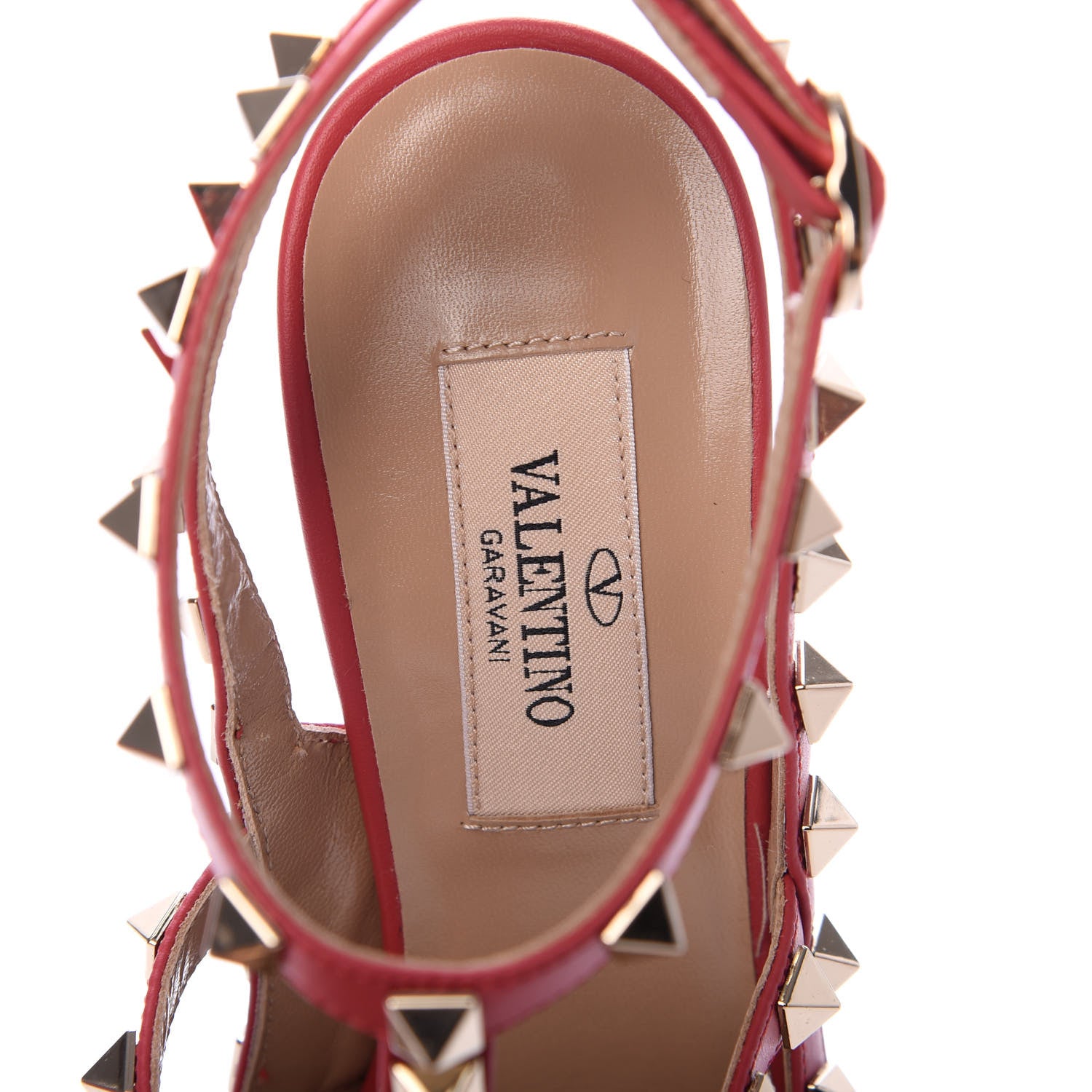 Valentino Garavani Pebbled Calfskin Rockstud Ankle Strap 100mm Pumps 35.5 Rock Pink 5 of 7