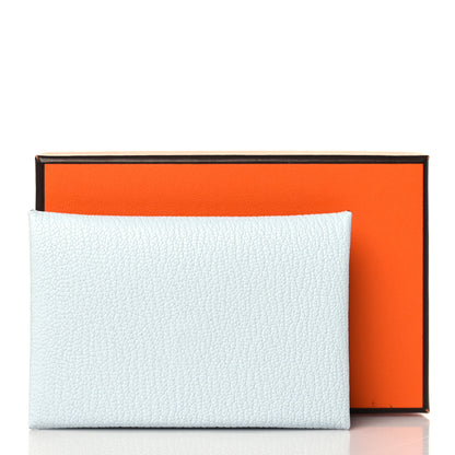 Hermes Chevre Mysore Verso Calvi Card Case Bleu Brume Brique 8 of 8