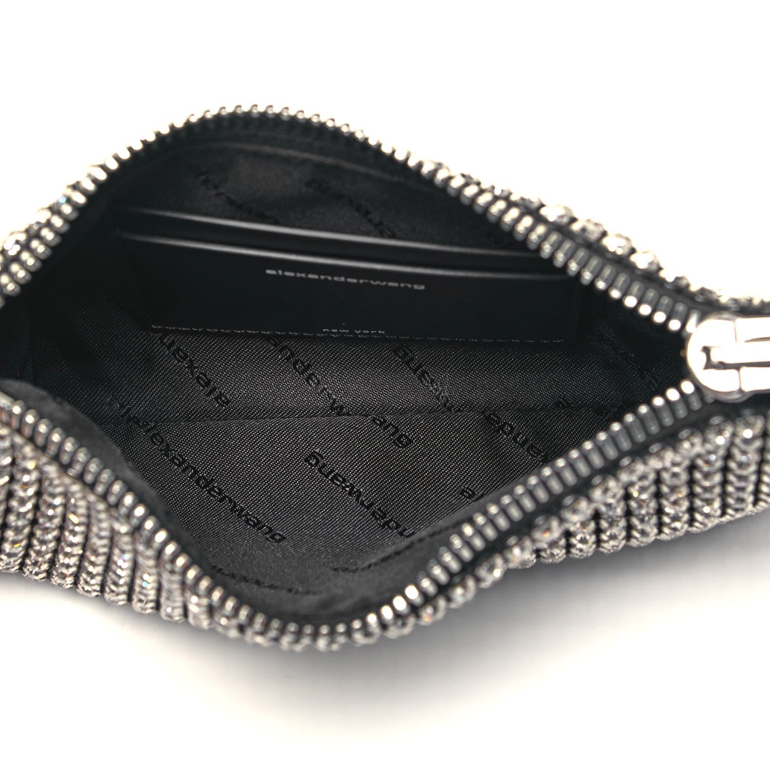 Alexander Wang Mesh Crystal Rhinestone Heiress Clutch Black Silver 5 of 7
