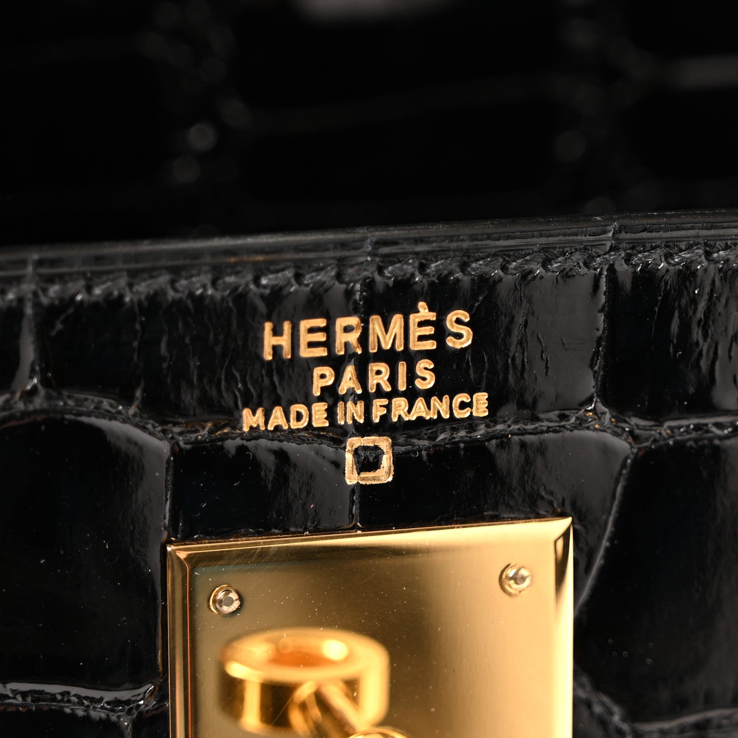 Hermes Shiny Alligator Kelly Sellier 32 Black 16 of 34