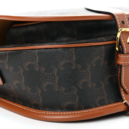 Celine Triomphe Canvas Medium Folco Bag Tan 8 of 10