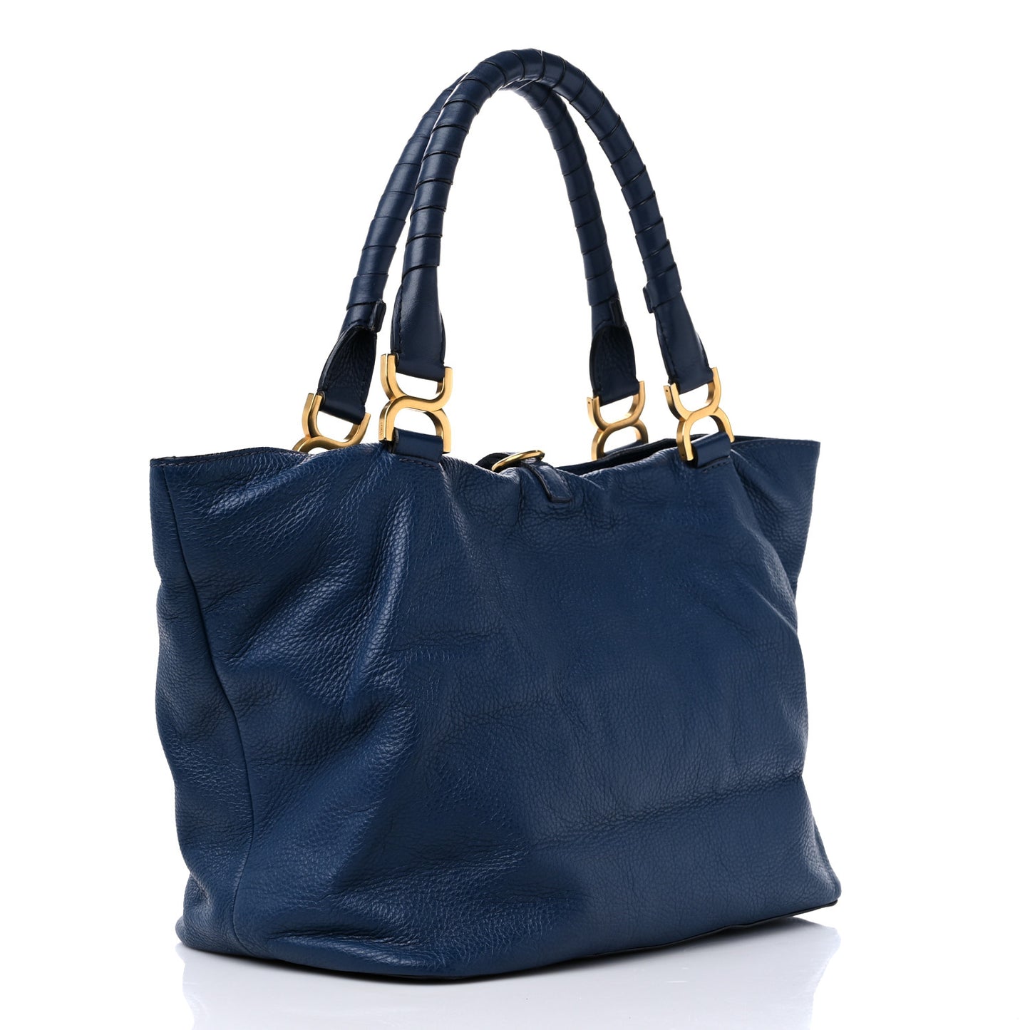 Calfskin Large New Marcie Tote Royal Navy