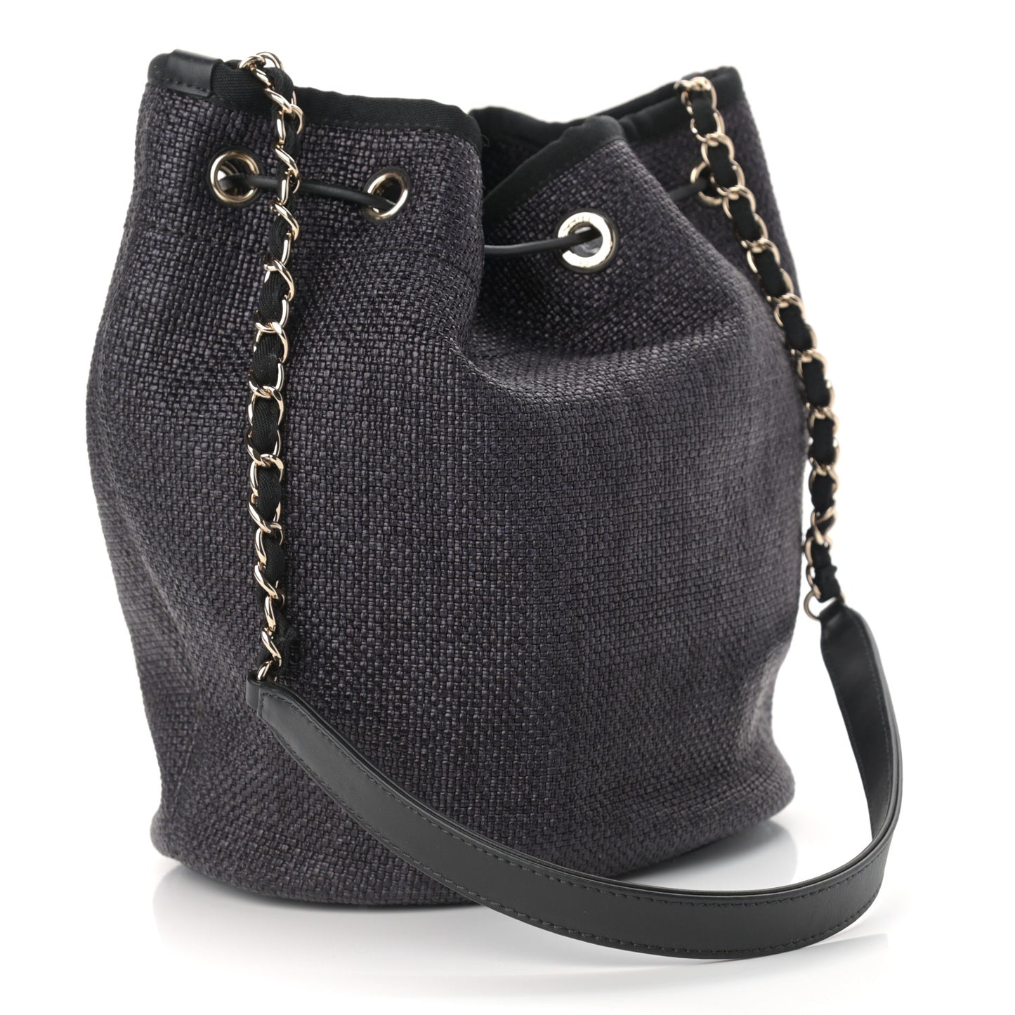 Mixed Fibers Deauville Drawstring Bag Black