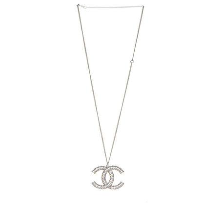 Chanel Baguette Crystal Large CC Necklace Silver 3 of 7