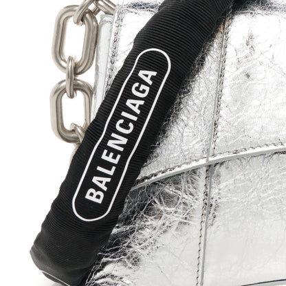 Balenciaga Metallic Calfskin Downtown Chain Shoulder Bag XS Silver 9 of 11