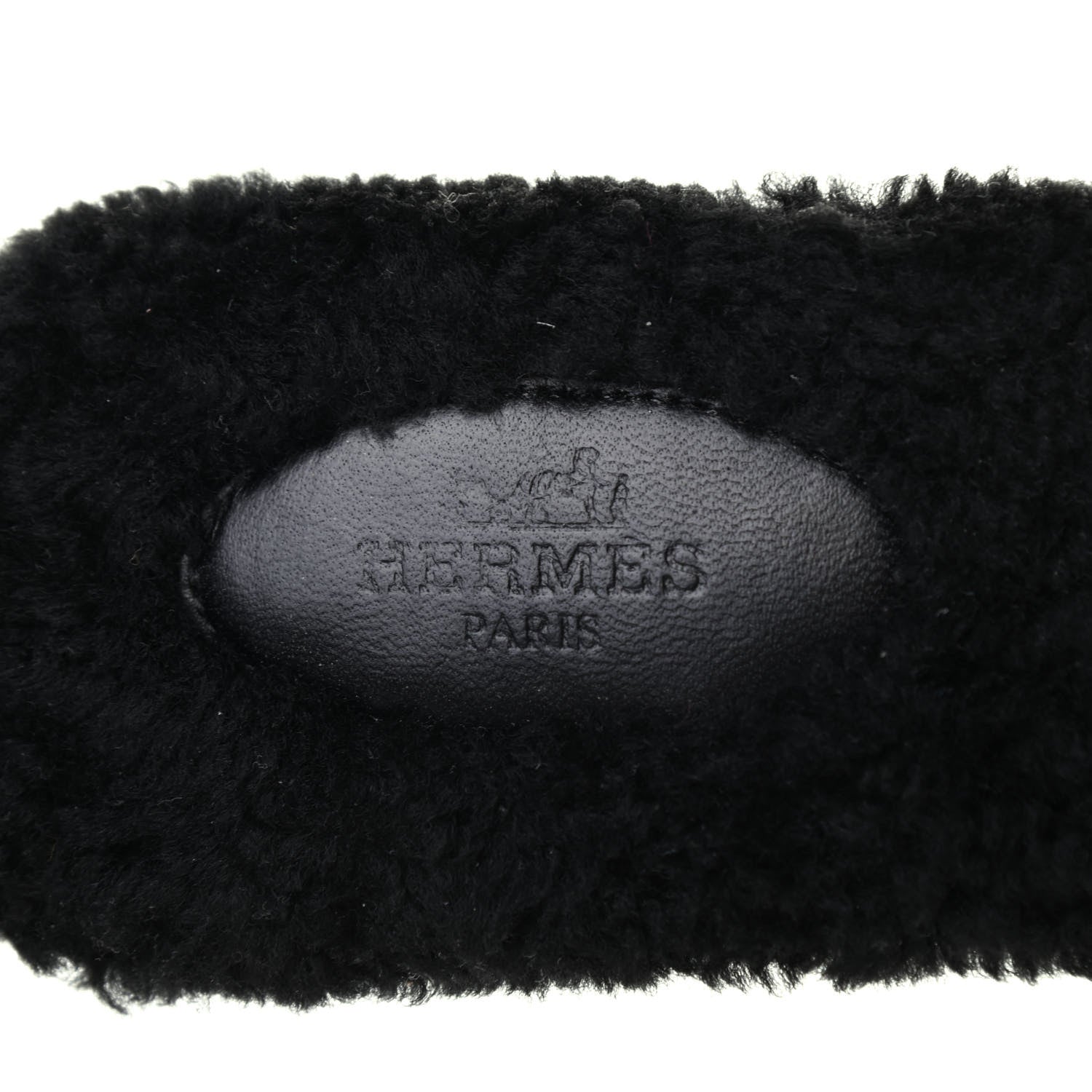 Hermes Woolskin Oran Sandals 39 Black 7 of 7