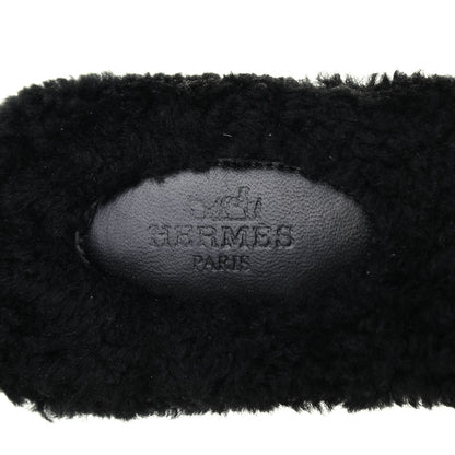 Hermes Woolskin Oran Sandals 39 Black 7 of 7
