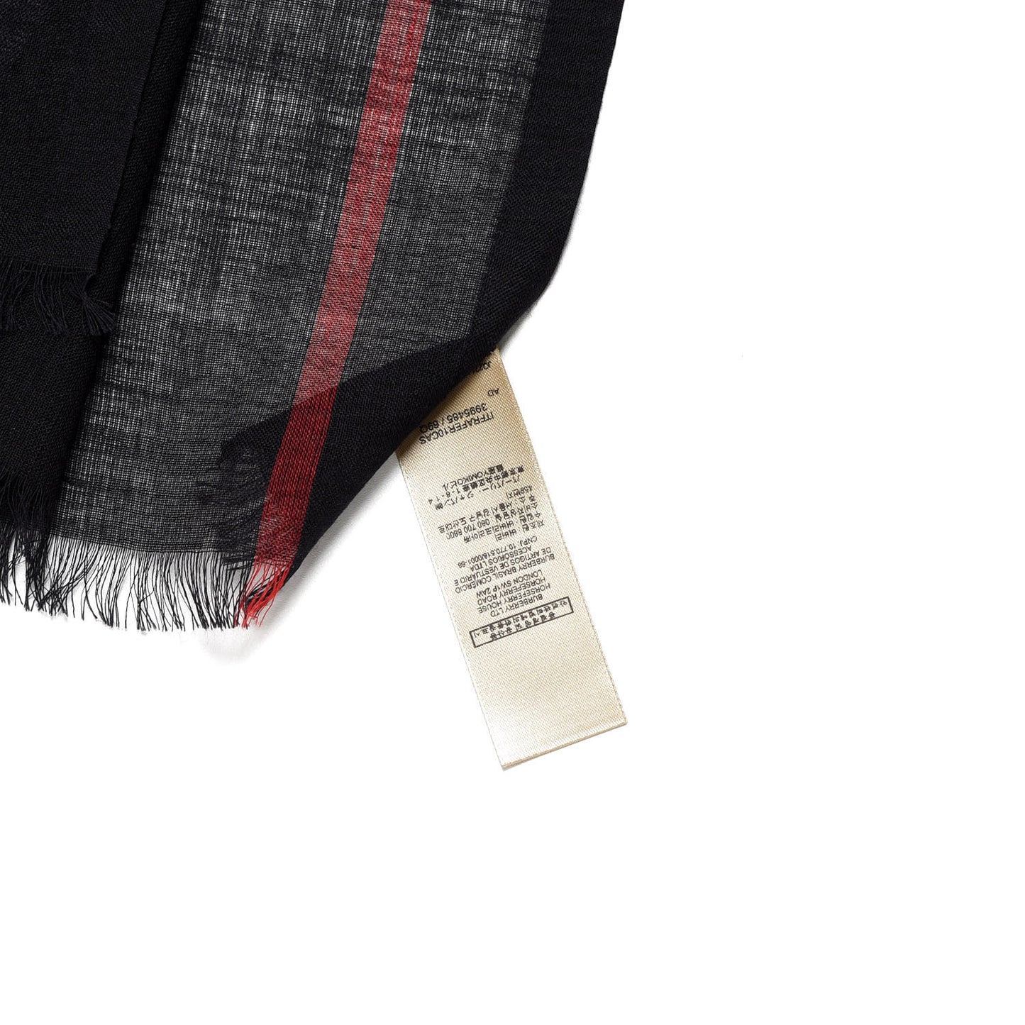 Wool Silk Gauze Lightweight Check Scarf Navy