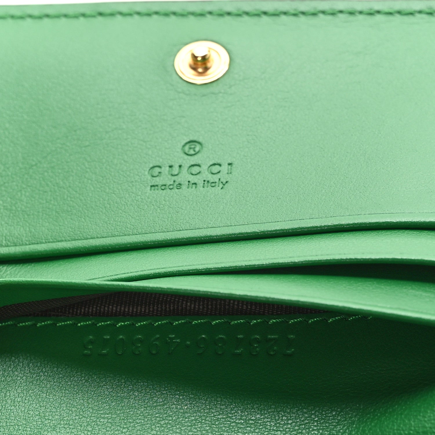 Gucci Calfskin GG Matelasse Card Case Wallet Spring Green 7 of 7