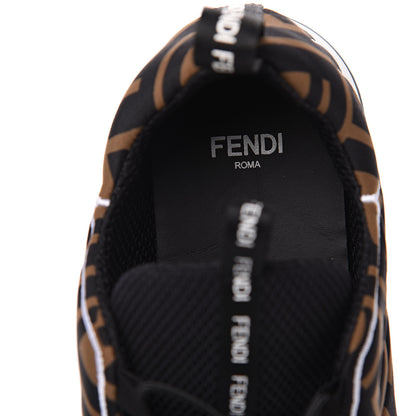 Fendi Stretch Fabric FFreedom Sneakers 36 Tobacco Black White 6 of 9