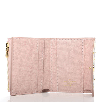 Louis Vuitton Damier Azur Studded Zoe Wallet Rose Ballerine 5 of 6