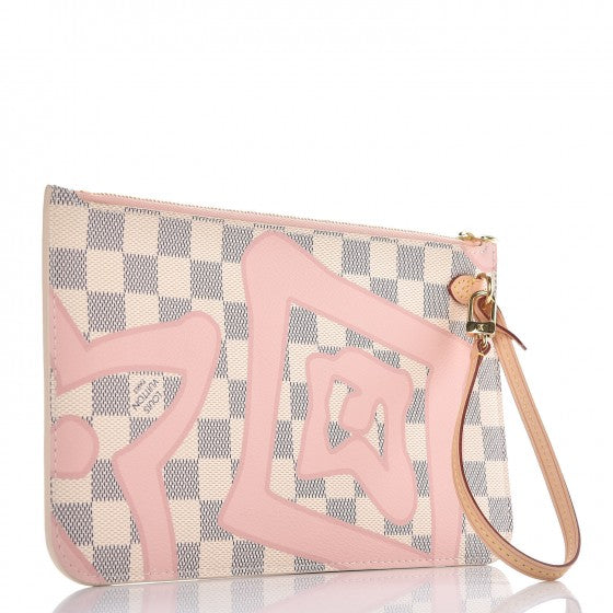 Louis Vuitton Damier Azur Tahitienne Neverfull MM GM Pochette 3 of 8