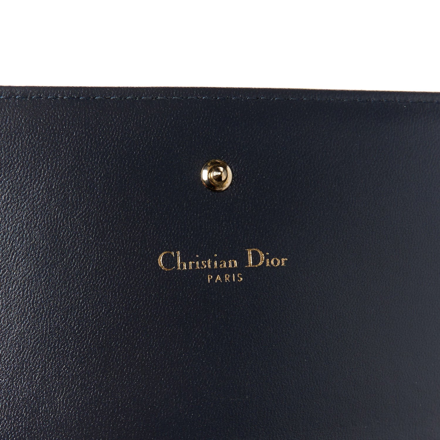 Christian Dior Metallic Patent Micro-Cannage Diorama Croisiere Chain Wallet Blue 6 of 10