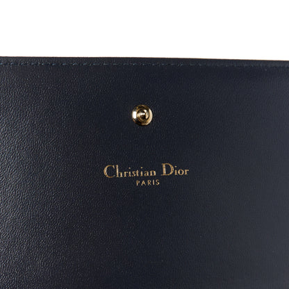Christian Dior Metallic Patent Micro-Cannage Diorama Croisiere Chain Wallet Blue 6 of 10