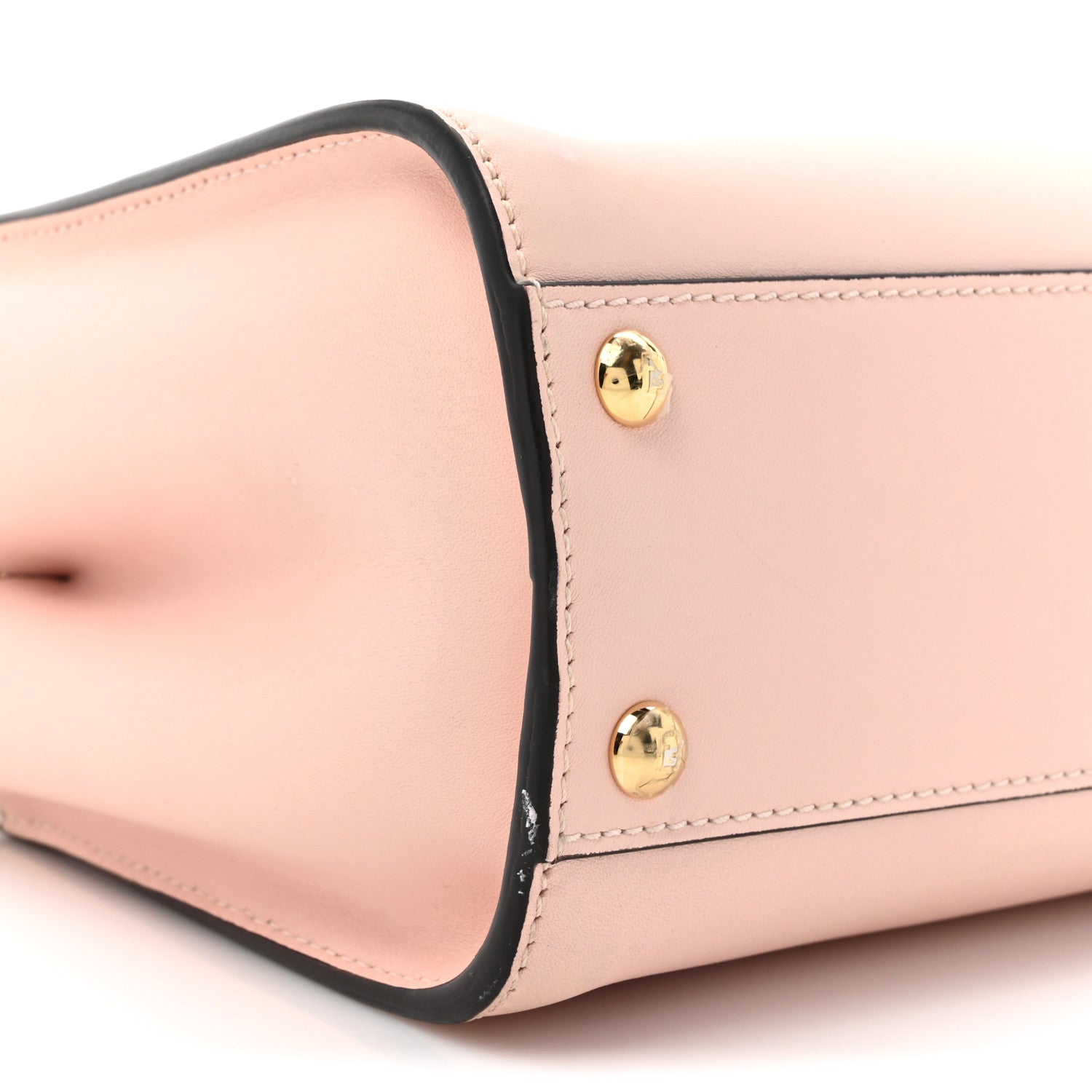 Fendi Vitello Seta Canvas FF Embroidered Mini Peekaboo Iconic Satchel Rosa Confetto 9 of 17