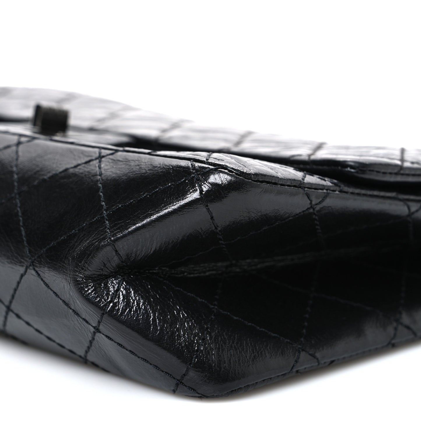 Metallic Aged Calfskin Quilted 2.55 Reissue 226 Flap So Black