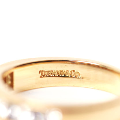 Tiffany 18K Yellow Gold Diamond Blue Sapphire 4mm Band Ring 49 5 5 of 6