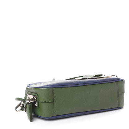 Prada Saffiano Buckle Bi-Color Camera Bag Bluette Lari 4 of 16