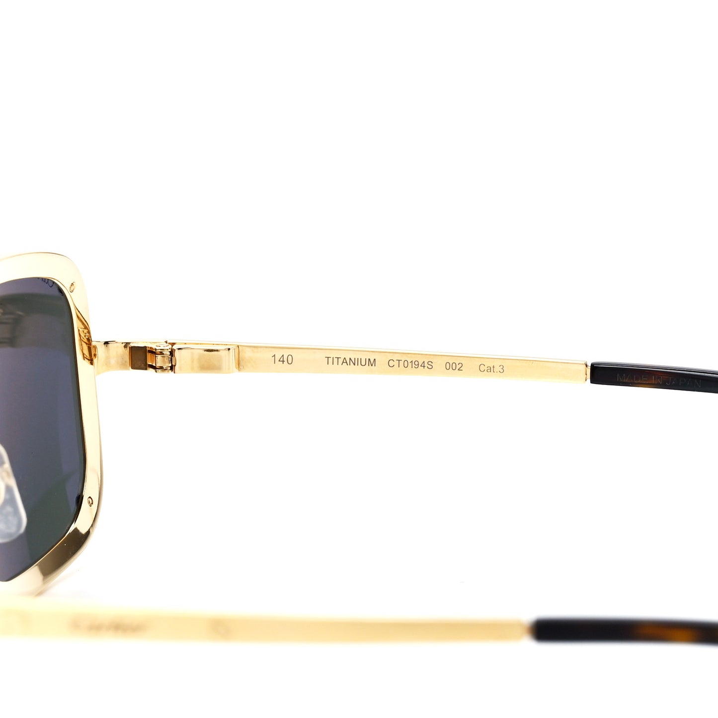 Titanium Santos De Cartier Sunglasses Gold