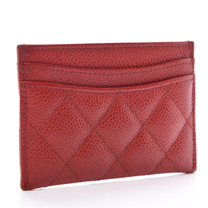 Chanel Caviar Quilted Card Holder Dark Red 3 of 9