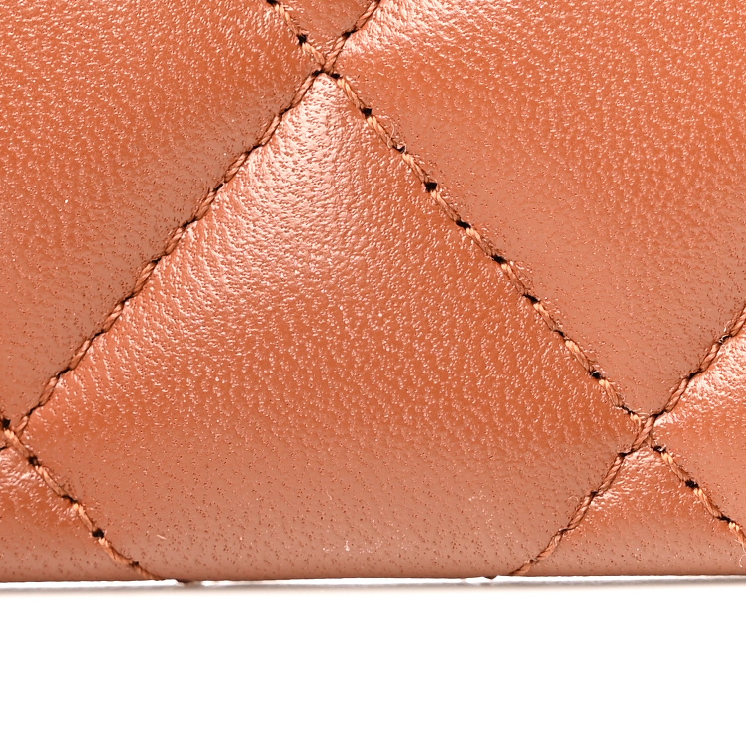 Chanel Lambskin Quilted Studded CC Card Holder Camel 17 of 19