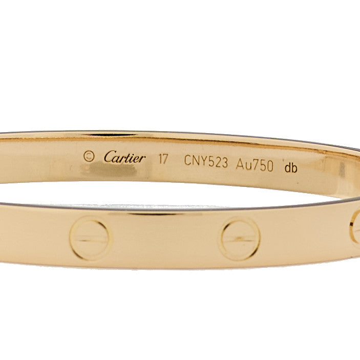 18K Yellow Gold LOVE Bracelet 17
