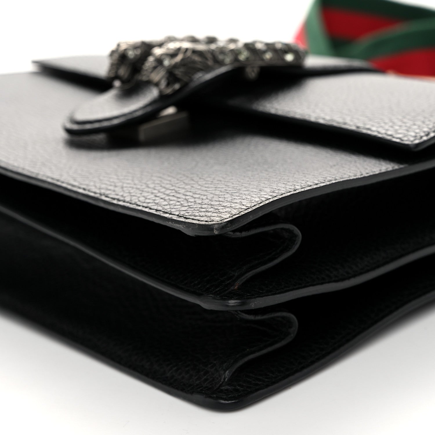 Gucci Dollar Calfskin Crystal Web Medium Dionysus Bamboo Top Handle Bag   Black Black Diamond 10 of 11