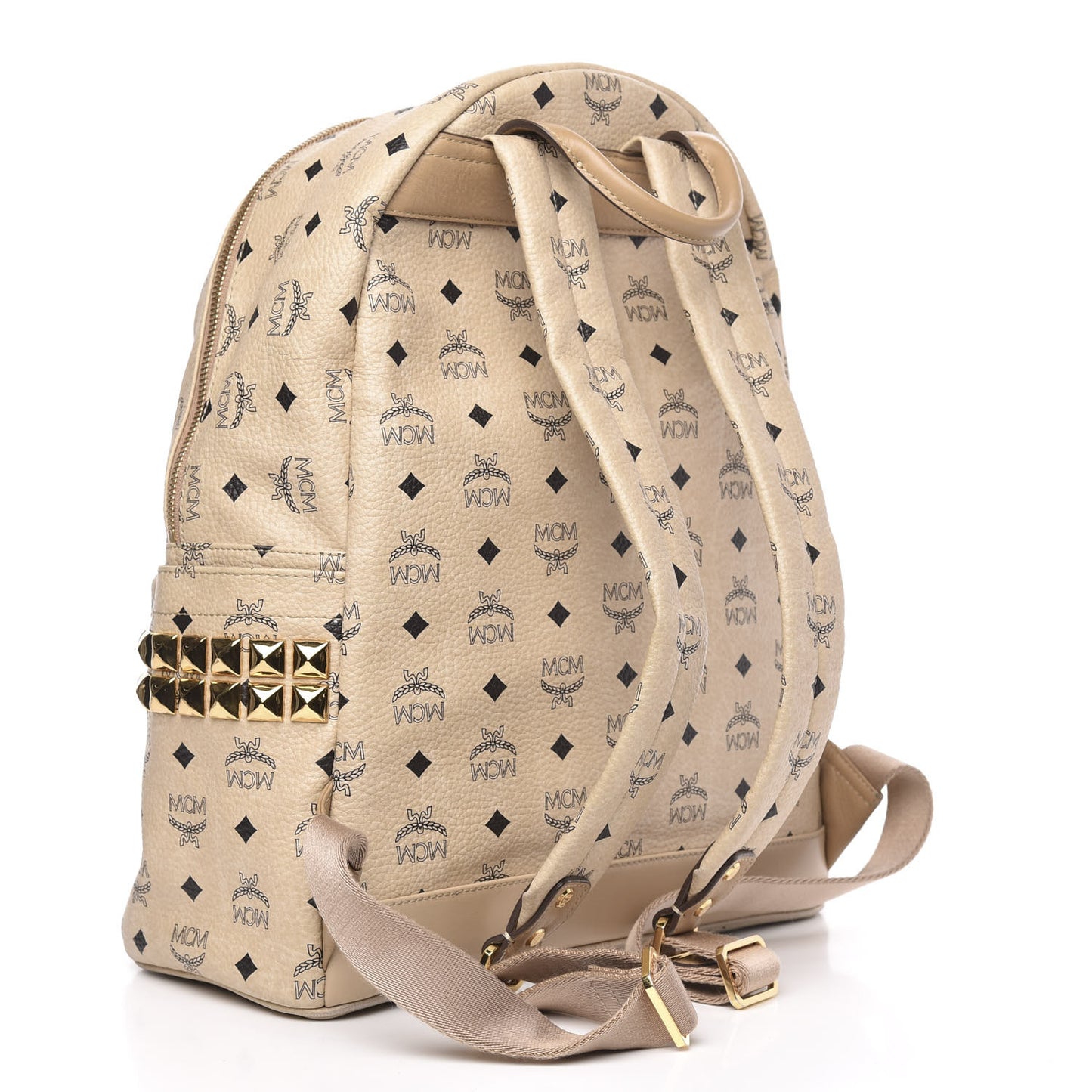 Visetos Large Side Studs Stark Backpack Beige