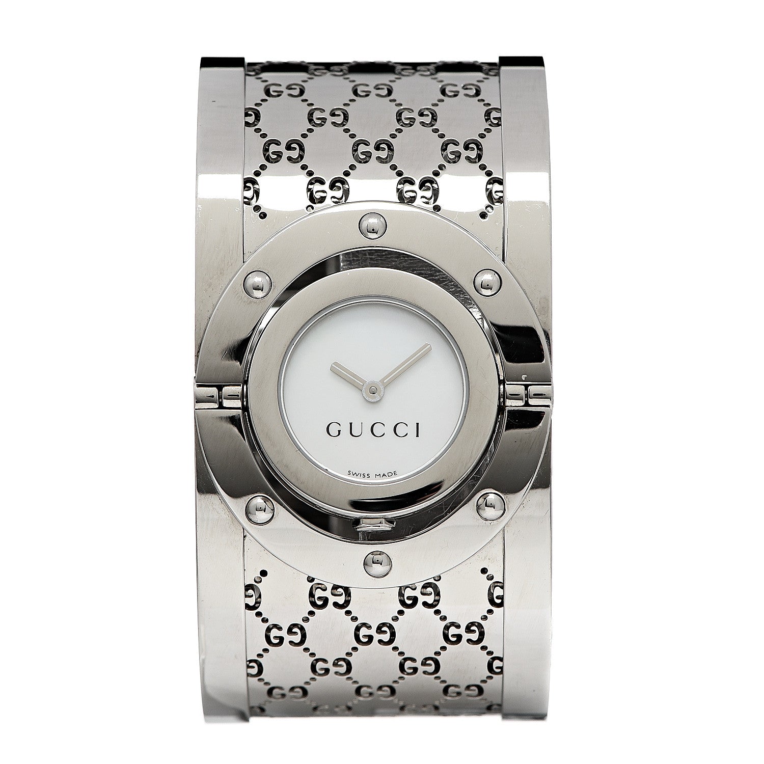 Gucci Stainless Steel Mother of Pearl 33mm Twirl Quartz Watch 1 of 6