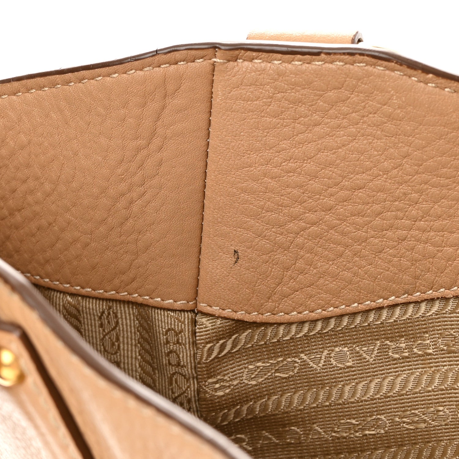 Prada Vitello Daino Pushlock Tote Sughero 16 of 23