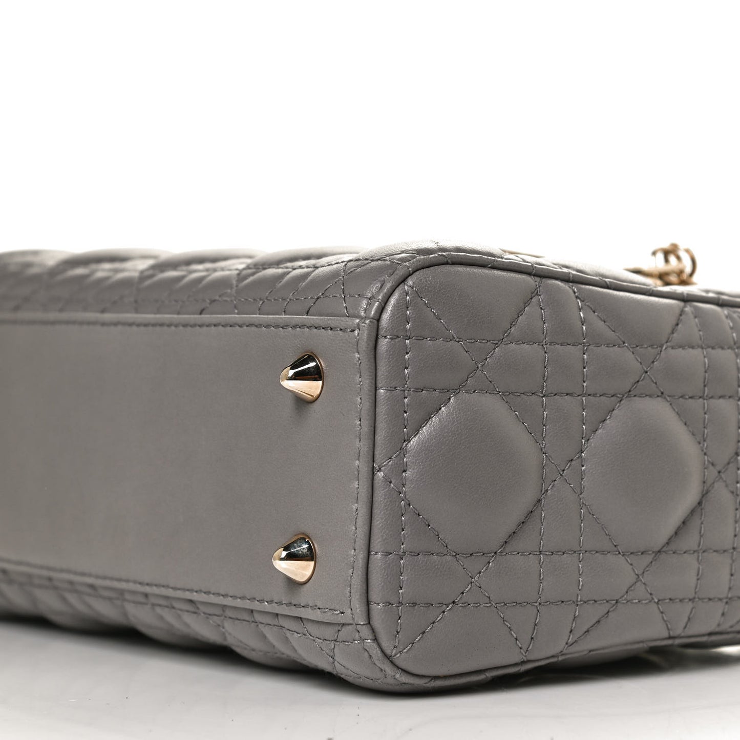 Lambskin Cannage Small Lucky Badges My Lady Dior Grey