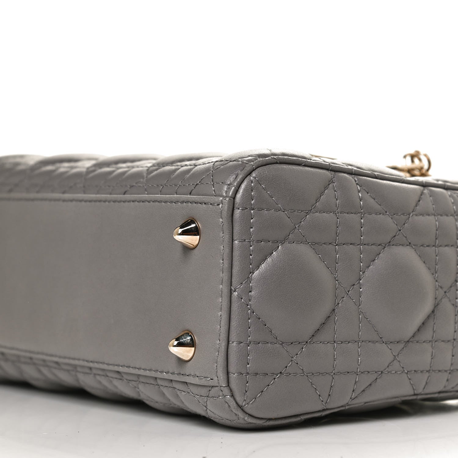 Christian Dior Lambskin Cannage Small Lucky Badges My Lady Dior Grey 9 of 9