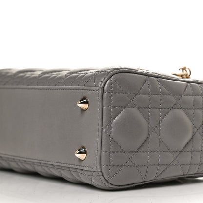 Christian Dior Lambskin Cannage Small Lucky Badges My Lady Dior Grey 9 of 9