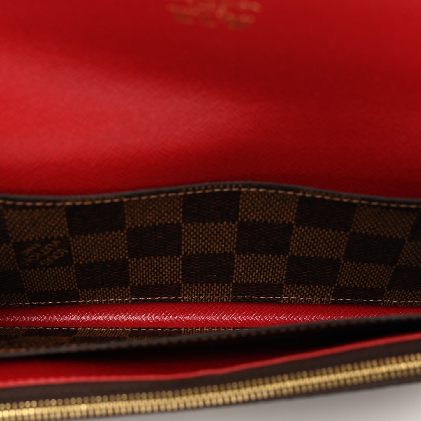 Damier Ebene Emilie Wallet Red