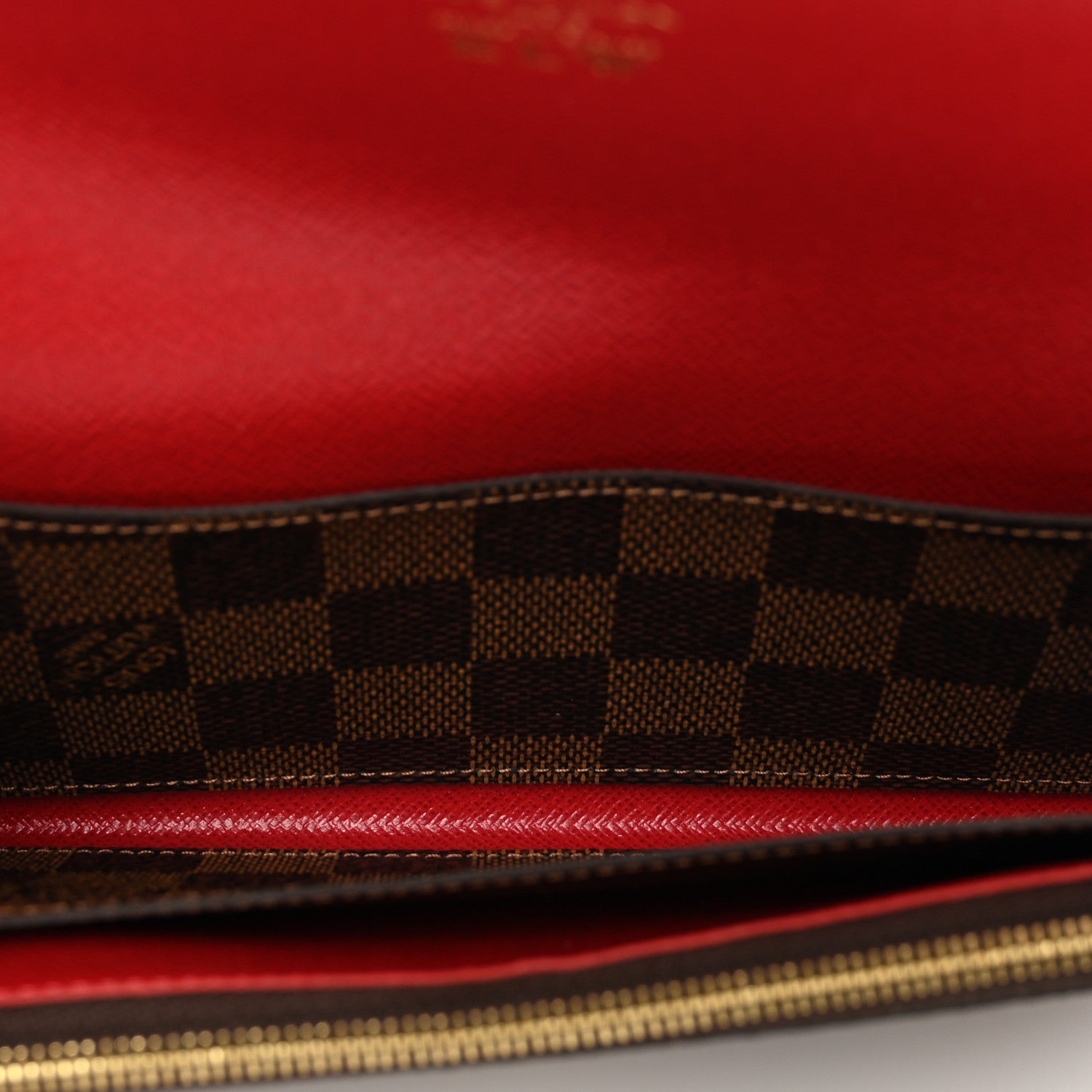 Louis Vuitton Damier Ebene Emilie Wallet Red 5 of 8