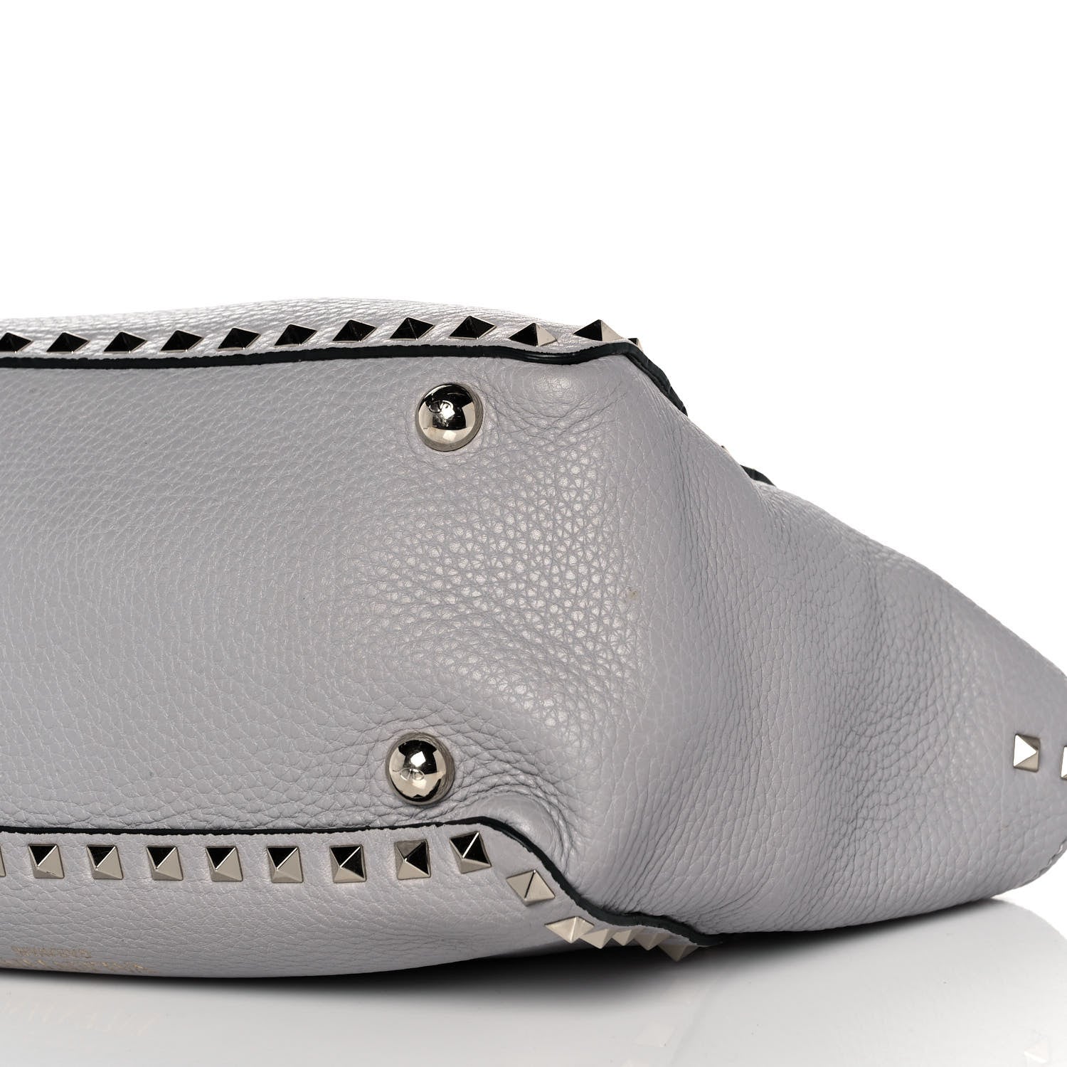 Valentino Garavani Grained Calfskin Small Rockstud Tote Light Stone 7 of 8