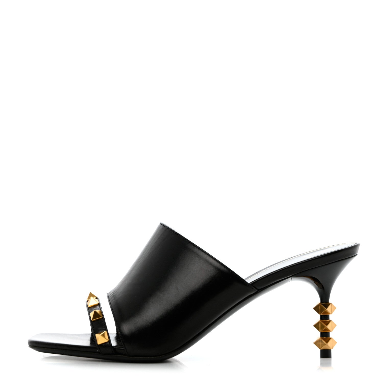Valentino Garavani Nappa Rockstud Tower Heel Mules 38 Black 1 of 10