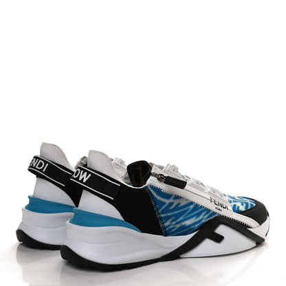 Fendi X SARAH COLEMAN Nylon Suede Lycra FF Vertigo Mens Fendi Flow Low Top Sneakers 11 Transparent Cyber Blue Black 4 of 10