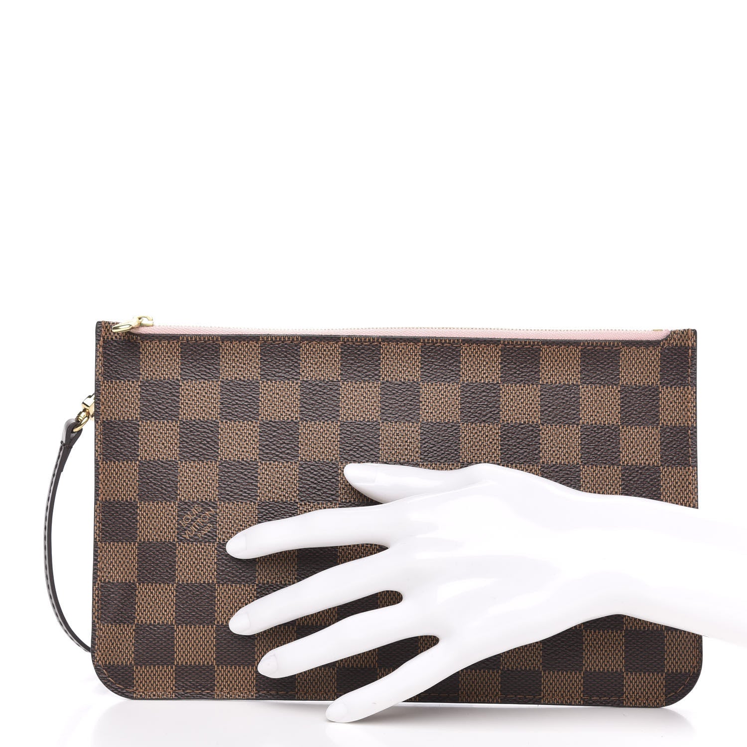 Louis Vuitton Damier Ebene Neverfull MM GM Pochette Rose Ballerine 2 of 10
