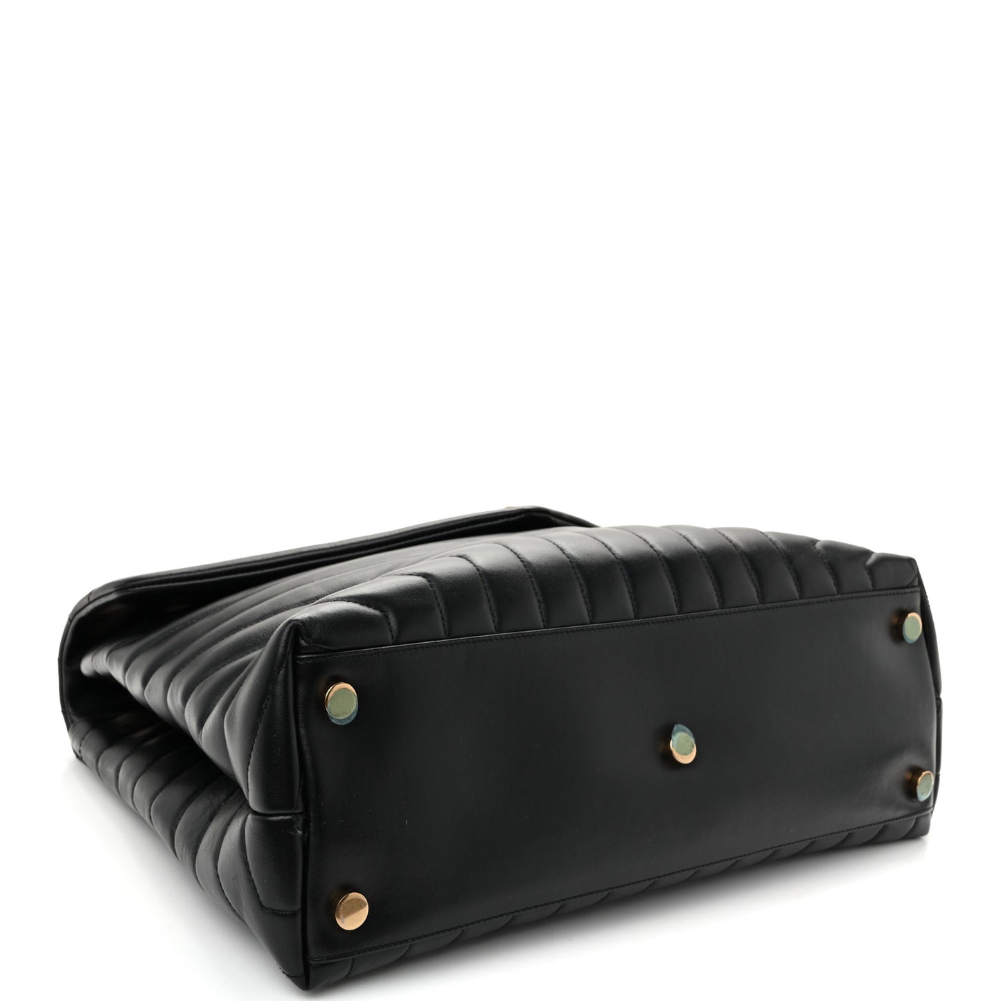 Calfskin Y Quilted Monogram Large Loulou Chain Satchel  Black