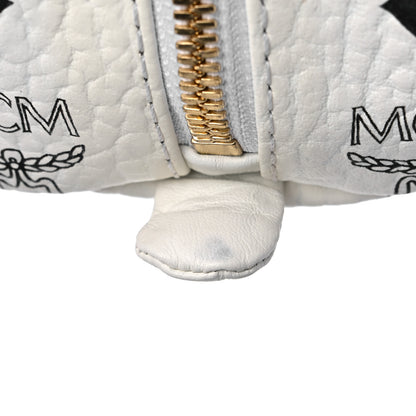 MCM Calfskin Visetos Rabbit Zoo Doll Crossbody White 10 of 12