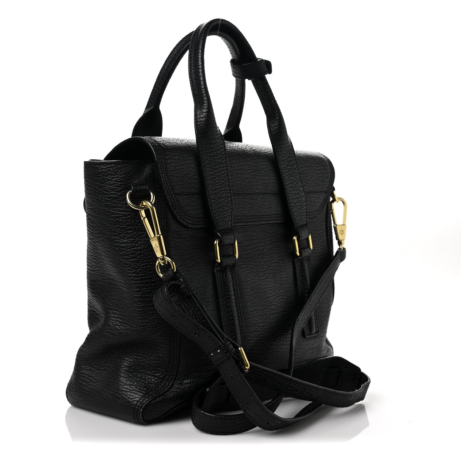 3.1 Phillip Lim Textured Calfskin Medium Pashli Satchel Ink 2 of 13