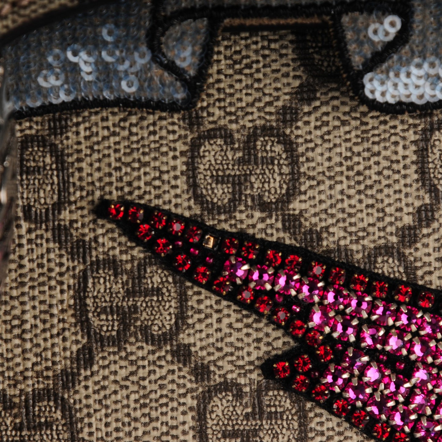 GG Supreme Monogram Lightning Embroidered Medium Dionysus Shoulder Bag Beige