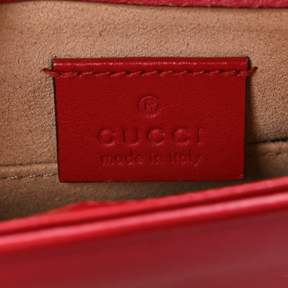 Gucci Calfskin Matelasse Mini GG Marmont Top Handle Shoulder Bag Hibiscus Red 6 of 13