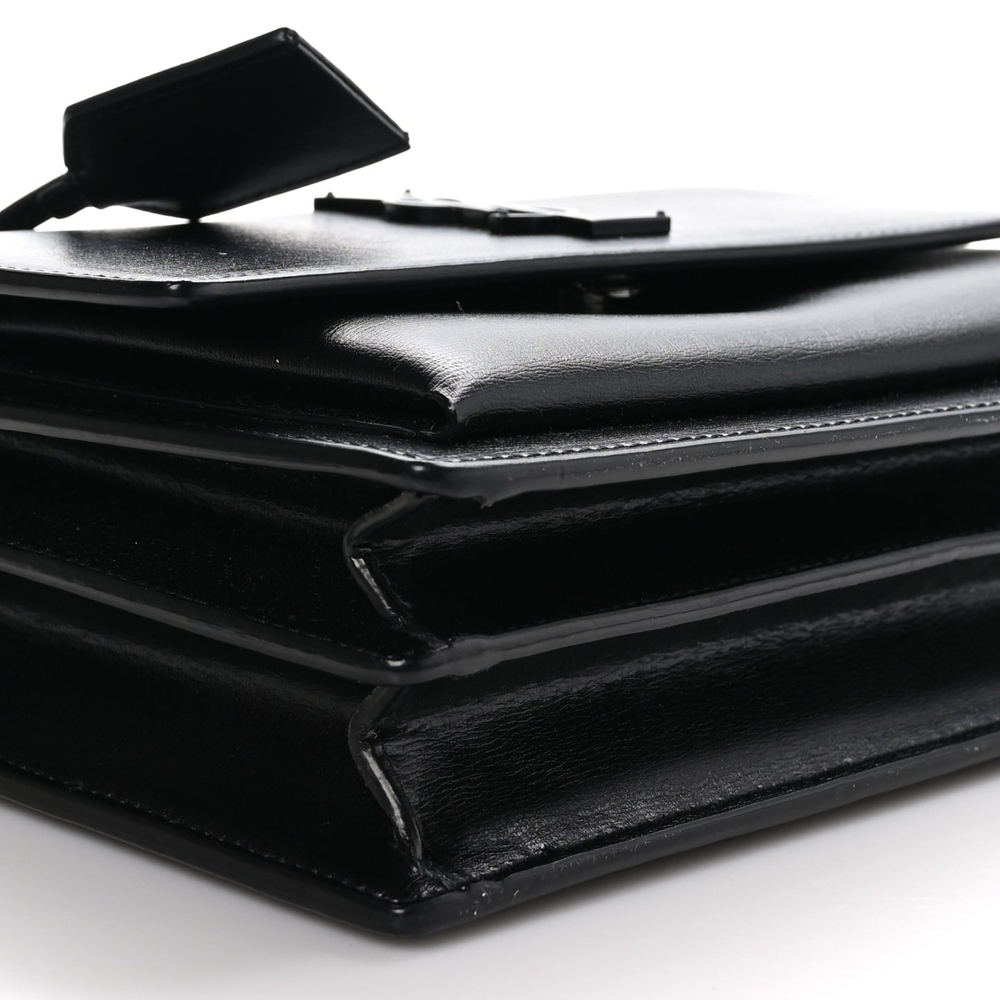 SAINT LAURENT Calfskin Medium Monogram Monochrome Sunset Black
