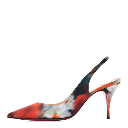 Christian Louboutin Satin Impressioniste Clare Sling 80 Pumps 39 Multicolor 1 of 8