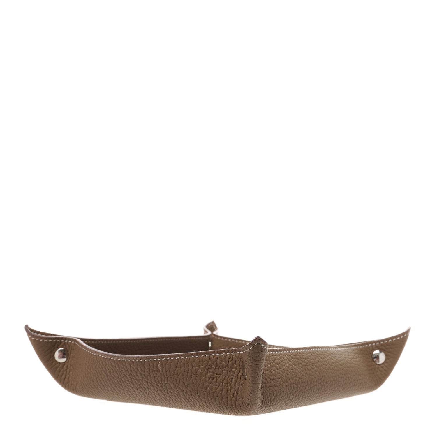 Hermes Taurillon Clemence Mises et Relances Change Tray Etoupe 3 of 5